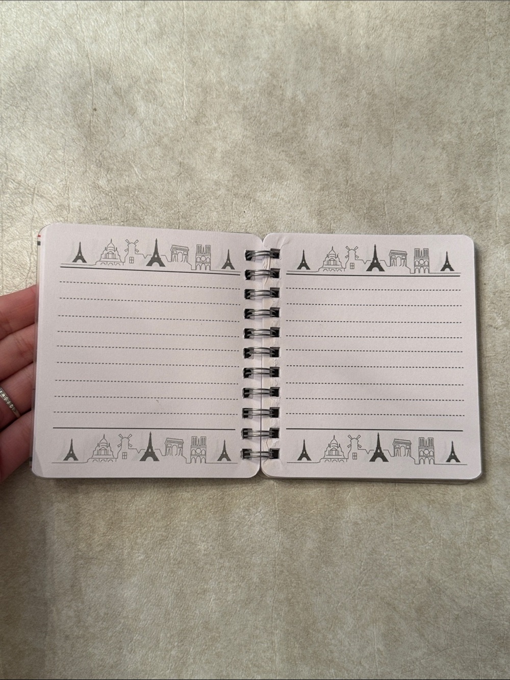 Paris Spiral Notebook with Eiffel Tower Charm - Picture 3 of 7